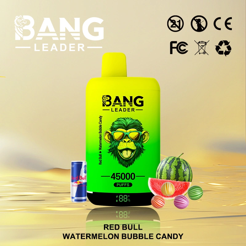 Bang Leader 45000 08 7 vape flavor design with device artwork and matching product packaging.