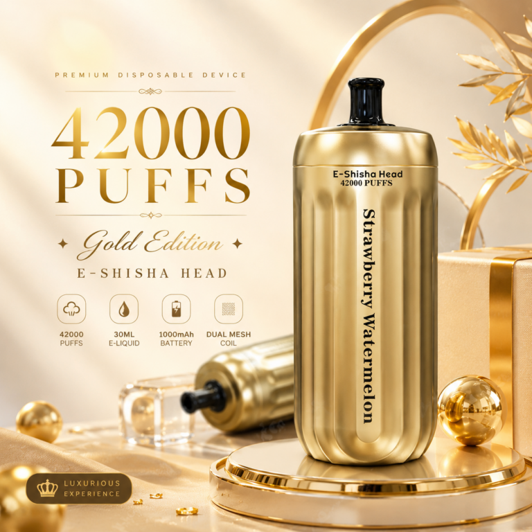 Bang Blaze 42000 Puffs E-Shisha Head 42K Vape Gold Edition with 30ml e-liquid and dual mesh coil