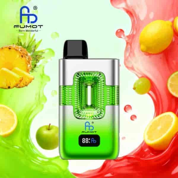 Fumot ECO 2 in 1 50K Double Flavors Smart Display 19 cola lemon pineapple lemon green apple vape flavor design with device artwork and matching product packaging.