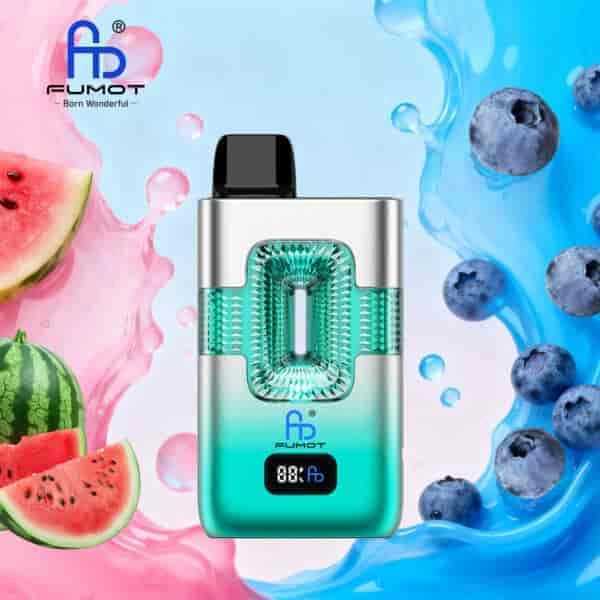 Fumot ECO 2 in 1 50K Double Flavors Smart Display 22 blueberry hubba bubba watermelon hubba bubba vape flavor design with device artwork and matching product packaging.