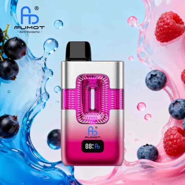 Fumot ECO 2 in 1 50K Double Flavors Smart Display 24 black mamba mr blue vape flavor design with device artwork and matching product packaging.