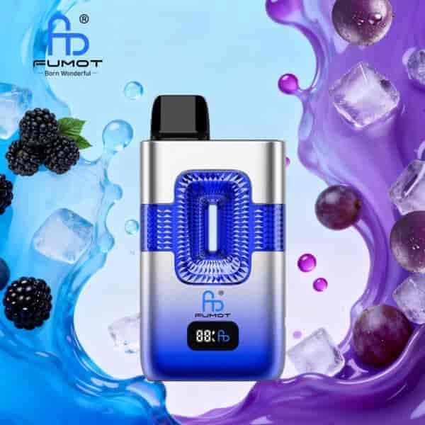Fumot ECO 2 in 1 50K Double Flavors Smart Display 25 black ice grape ice vape flavor design with device artwork and matching product packaging.