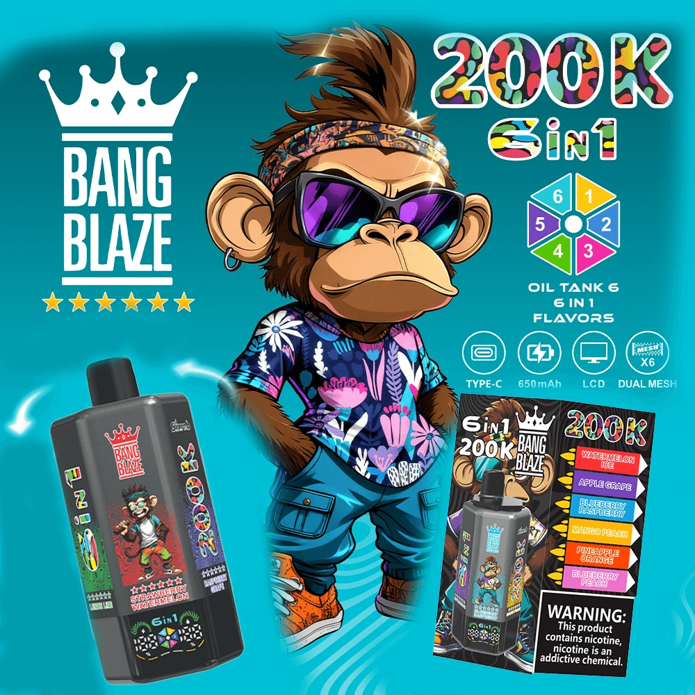Bang Blaze 200K 6-in-1 Disposable Vape – 200,000 Puffs Multi-Flavor Switching Device