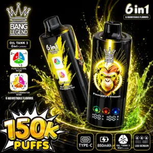 Bang Legend 150K Vape yellow flavor 6 in 1 disposable vape 150000 puffs