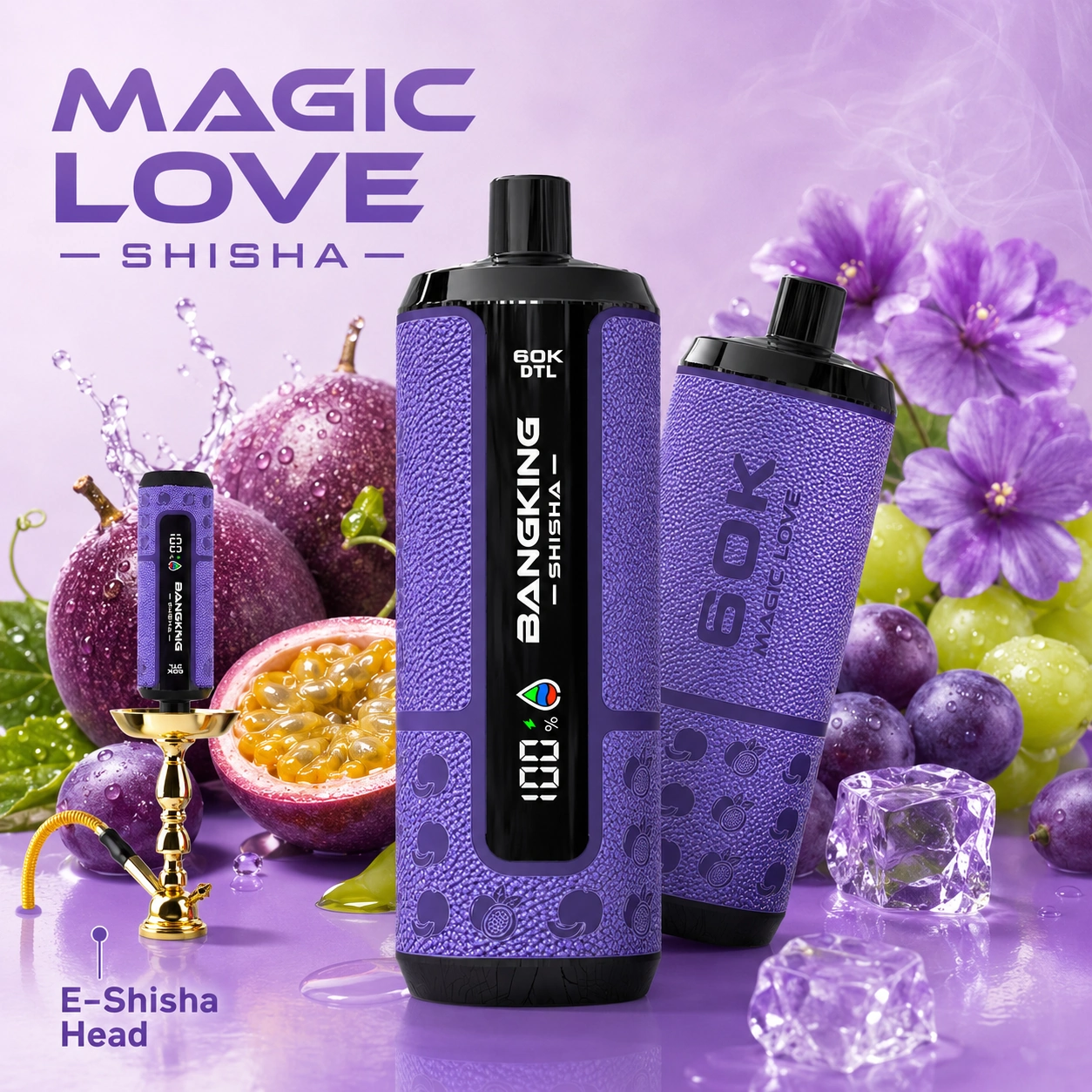 Bang King Shisha 60K DTL e-shisha disposable vape with Magic Love flavor