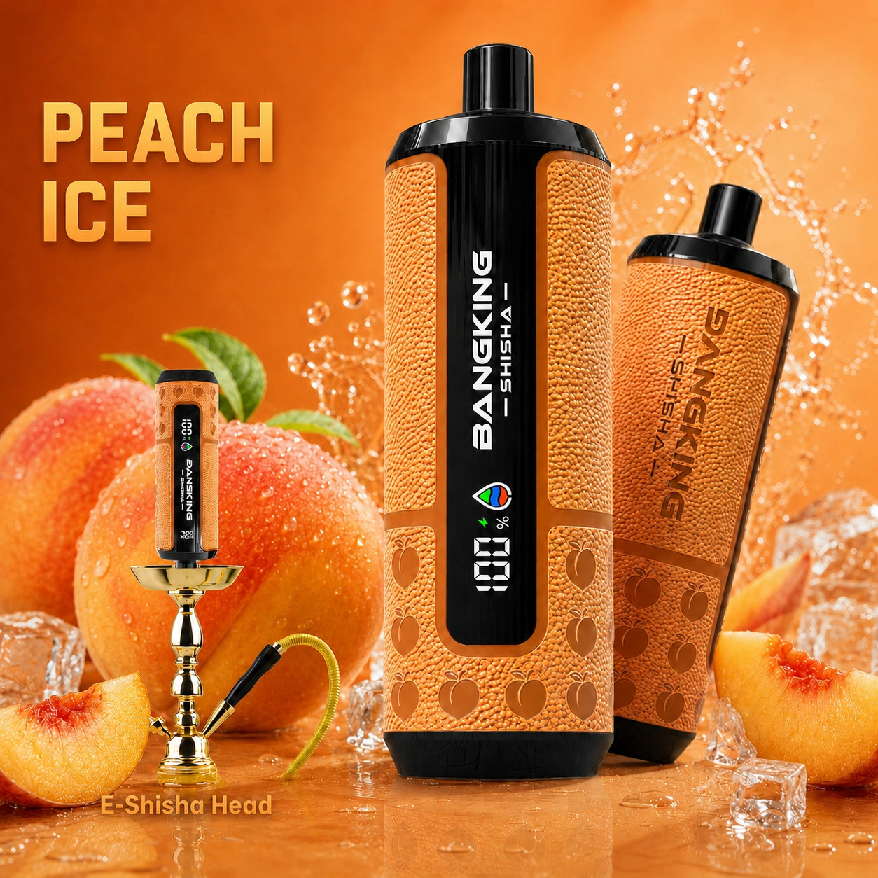 Bang King Shisha 60K DTL e-shisha disposable vape with Peach Ice flavor