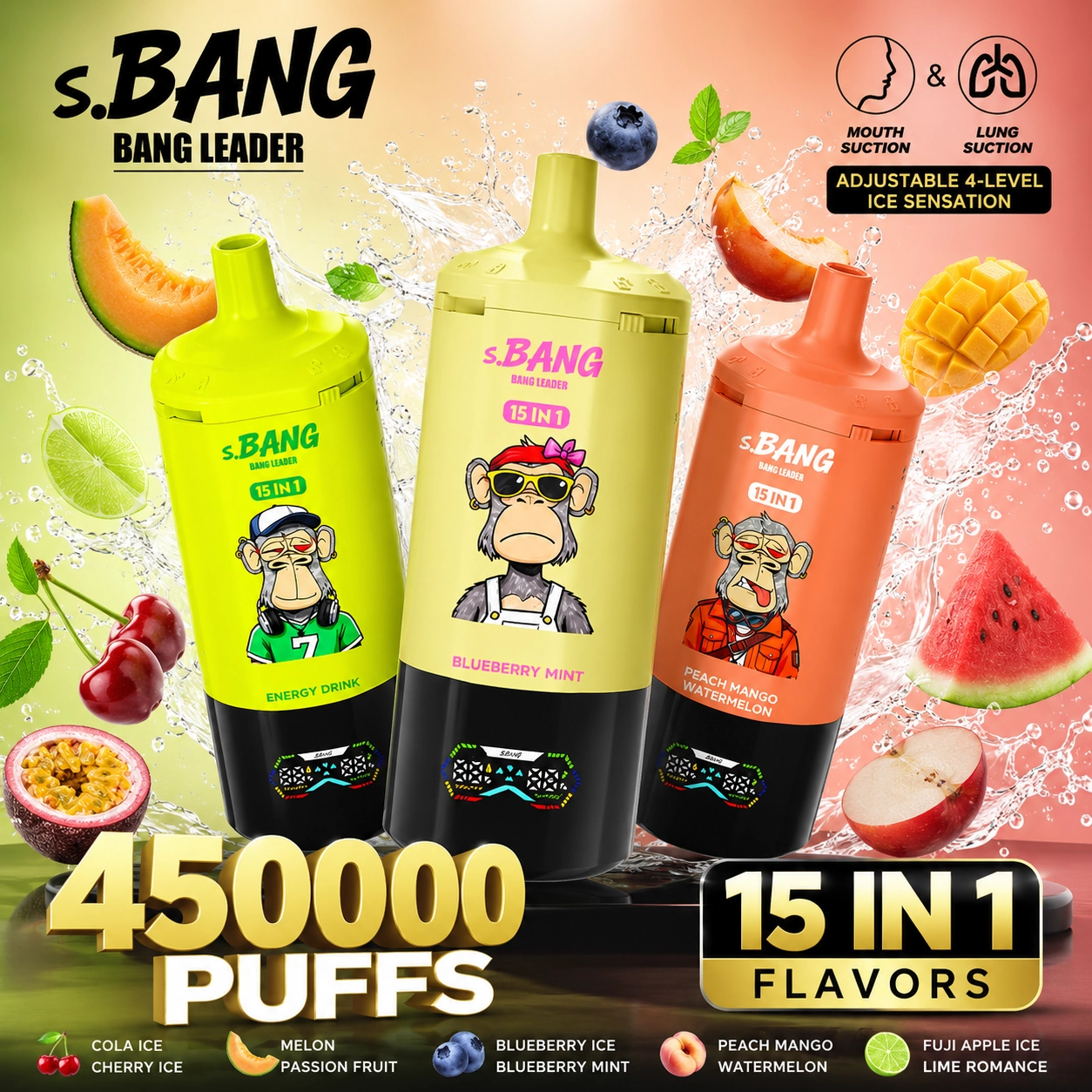 Bang Leader 450K Disposable Vape – 15-in-1 Flavors 450,000 Puffs