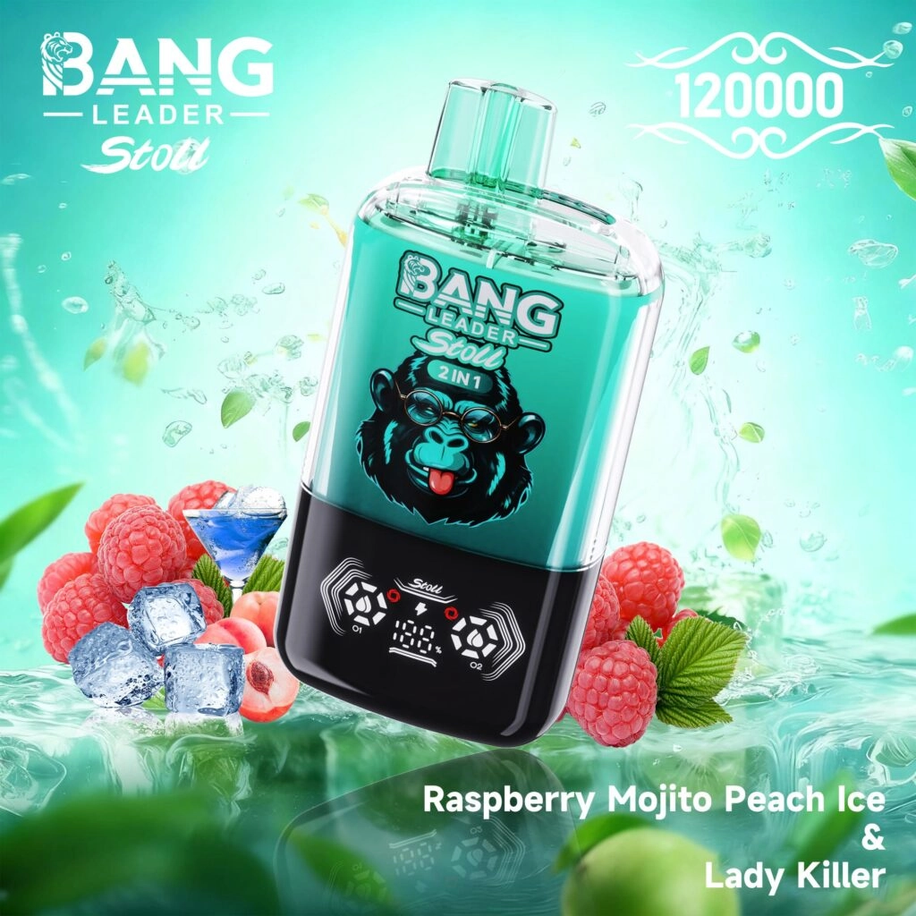 Bang Leader Stoll 120K 2-in-1 Double Flavor Disposable Vape – Red Energy Ice and Grape Ice