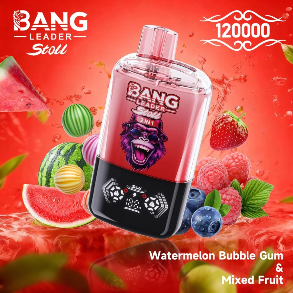 Bang Leader Stoll 120000 Puffs Disposable Vape – Strawberry Watermelon and Orange Soda, Dual Flavor