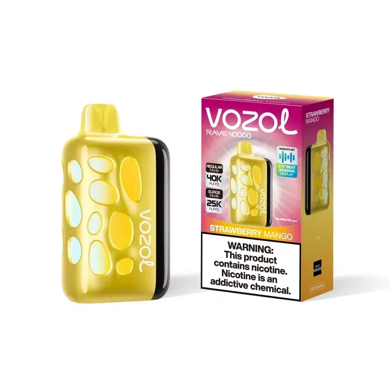 Vozol Rave 40K disposable vape gallery view 09 showing the device body with retail box presentation
