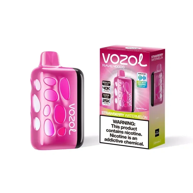 Vozol Rave 40K disposable vape gallery view 10 showing the dual mode device and product package design