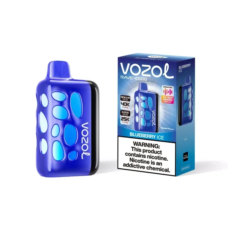 Vozol Rave 40K disposable vape gallery view 12 showing the device shape and retail packaging artwork