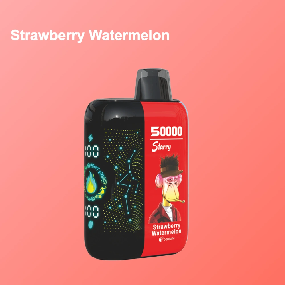 Bang Blaze 50K disposable vape in Strawberry Watermelon flavor design with matching product artwork for the vape device.