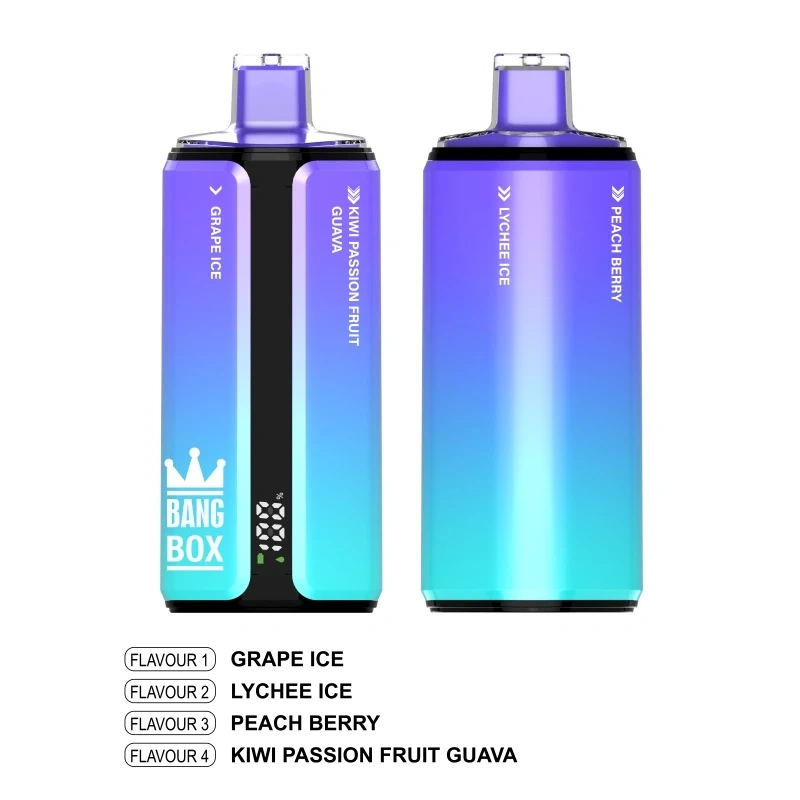 Bang Box 160K 4-in-1 disposable vape with four switchable flavor tanks and LED display details