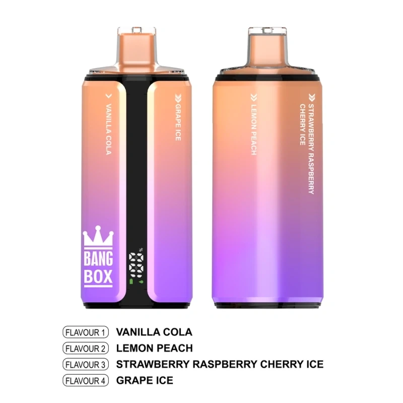 Bang Box 160K 4-in-1 disposable vape with visible flavor names and a high-capacity device format
