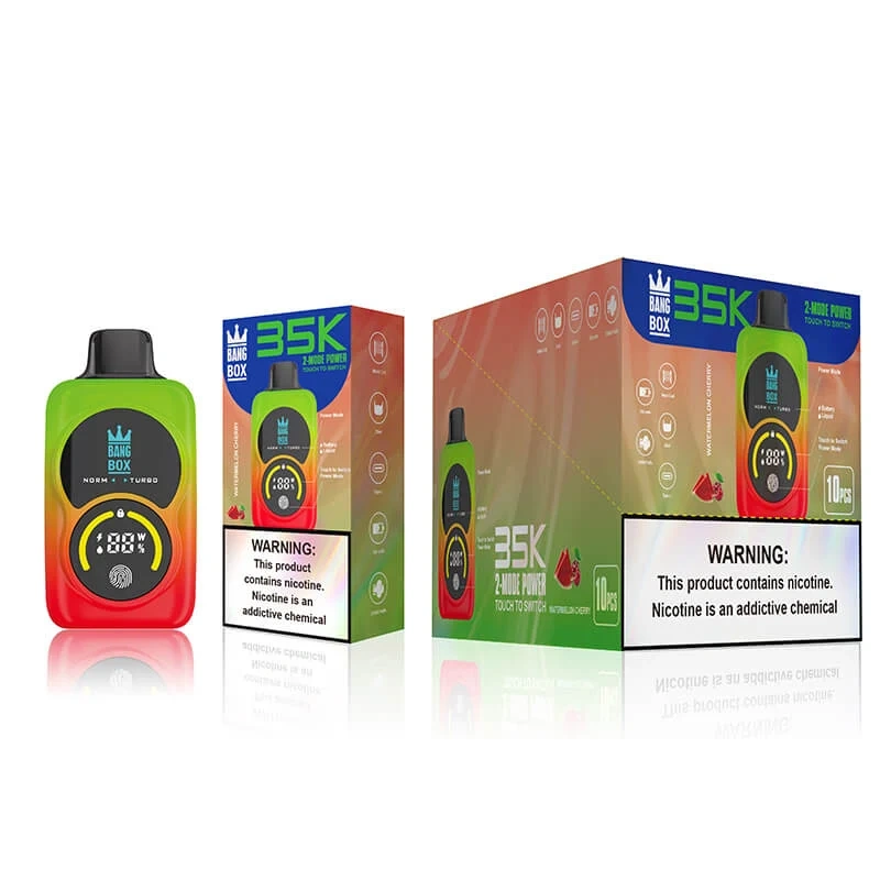 Bang Box 35K high-capacity vape product gallery image featuring branded packaging and device details