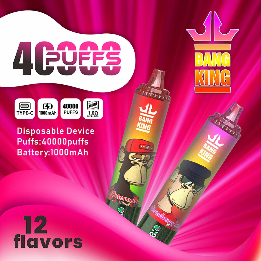 Bang King 40000 01 king 40000 puffs vape 1 1 vape flavor design with device artwork and matching product packaging.