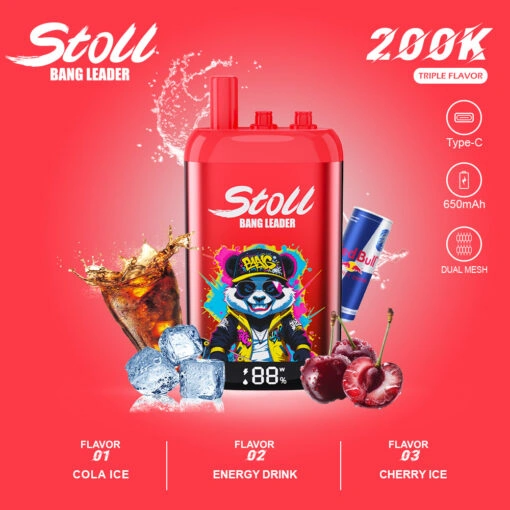 Bang Leader Stoll 200K disposable vape product image with matching branded device and retail box