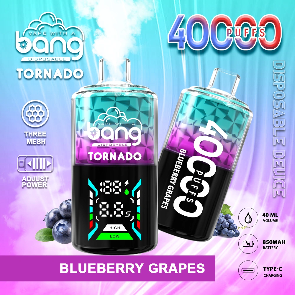 Bang Tornado 40000 05 tornado 40000 6 vape flavor design with device artwork and matching product packaging.