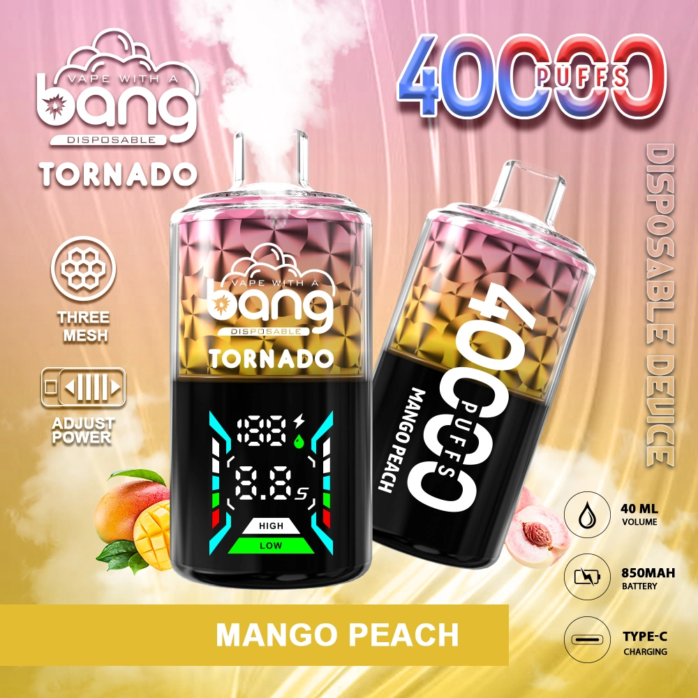 Bang Tornado 40000 07 tornado 40000 8 vape flavor design with device artwork and matching product packaging.