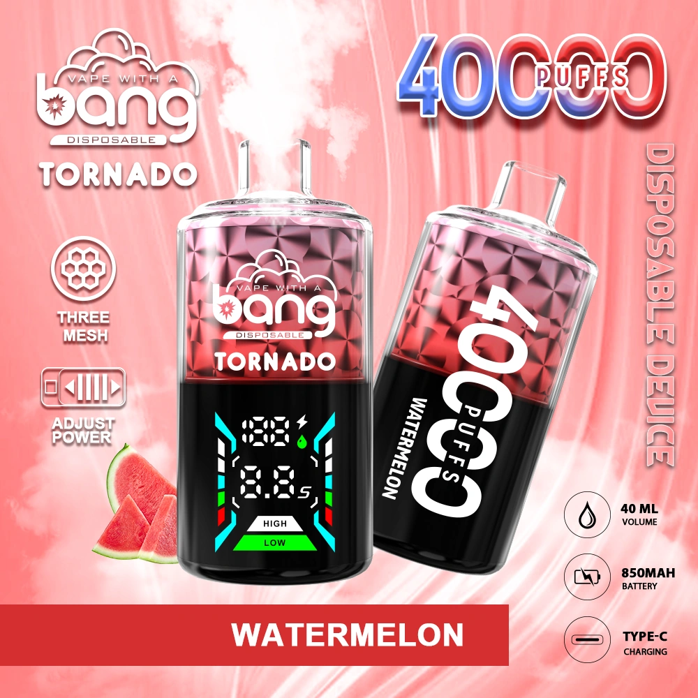 Bang Tornado 40000 10 tornado 40000 12 vape flavor design with device artwork and matching product packaging.