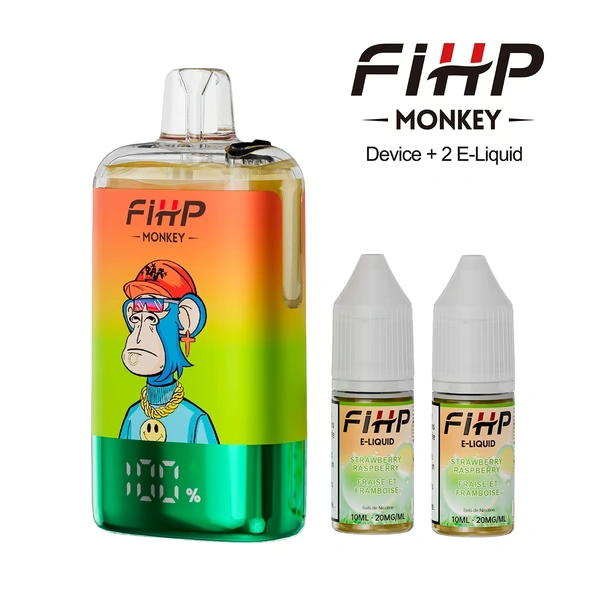FIHP Monkey 30K refillable vape product image with matching branded retail box