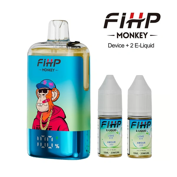 FIHP Monkey 30K high-capacity dual mesh coil vape with colorful package artwork