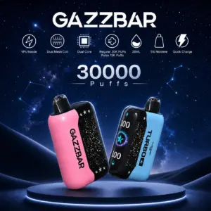 Gazzbar Turbo 30K 使い捨てベイプ(ブランドロゴ入り大容量デバイスおよび小売用パッケージ付き)
