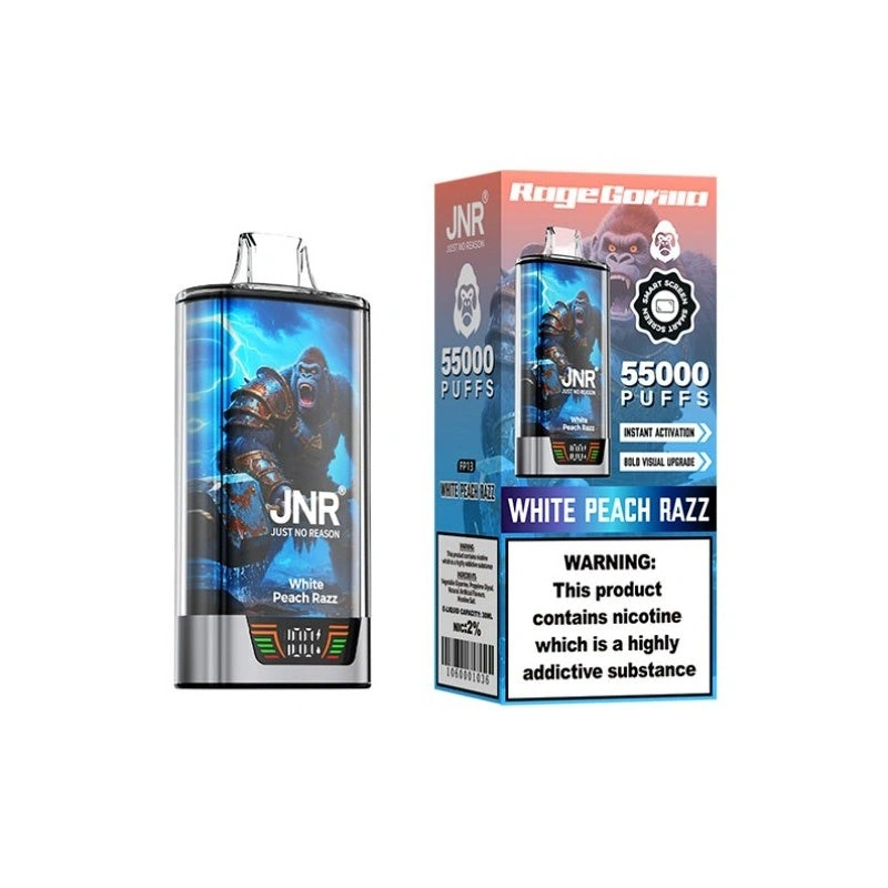 JNR Rage Gorilla 55K disposable vape product image highlighting the high-capacity device and retail box