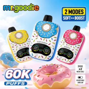 Mr.Goodie Donut 60K Puffs Disposable Vape hero presentation showing the featured device design and display in the official product artwork.