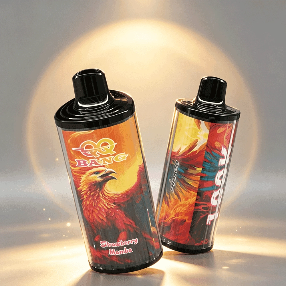 QQ Bang 100K Puffs Vape, Strawberry Mamba variant with upright and side device views, presented in the supplier gallery artwork.