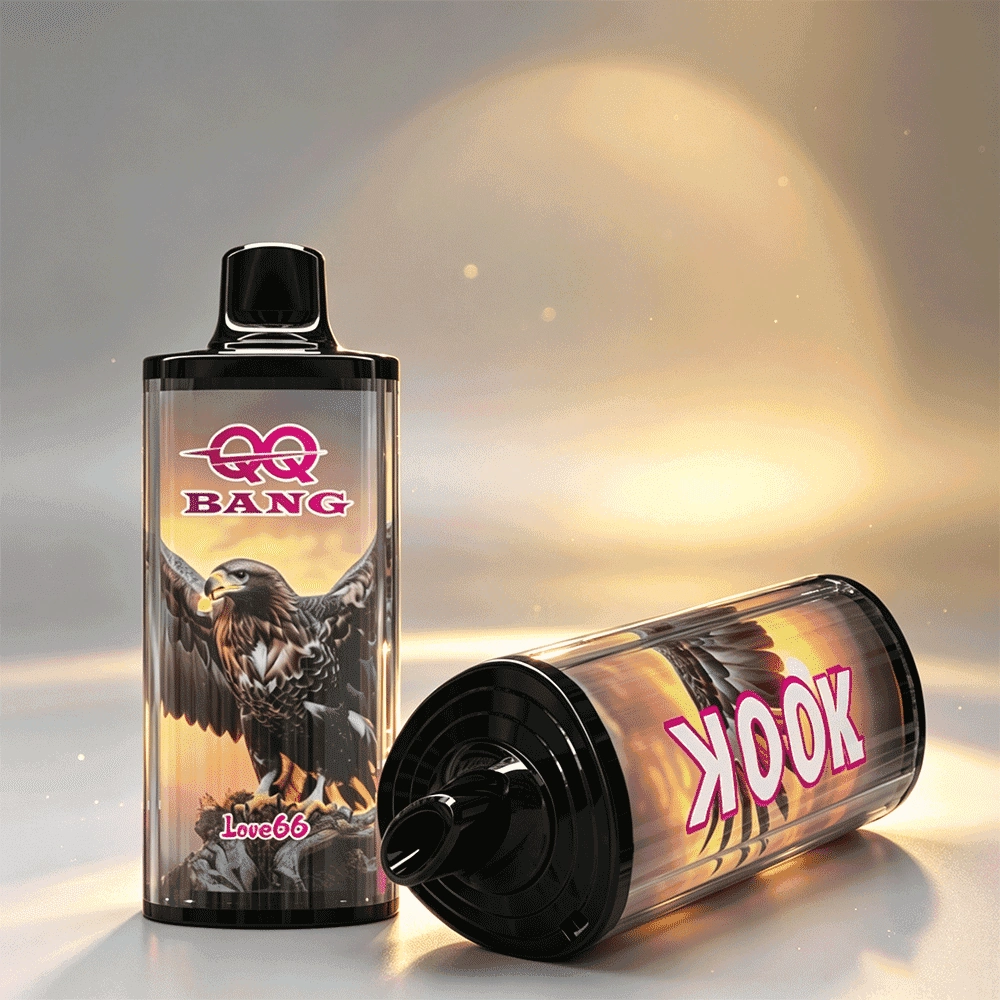 QQ Bang 100K Puffs Vape, Love 66 variant with upright and side device views, presented in the supplier gallery artwork.