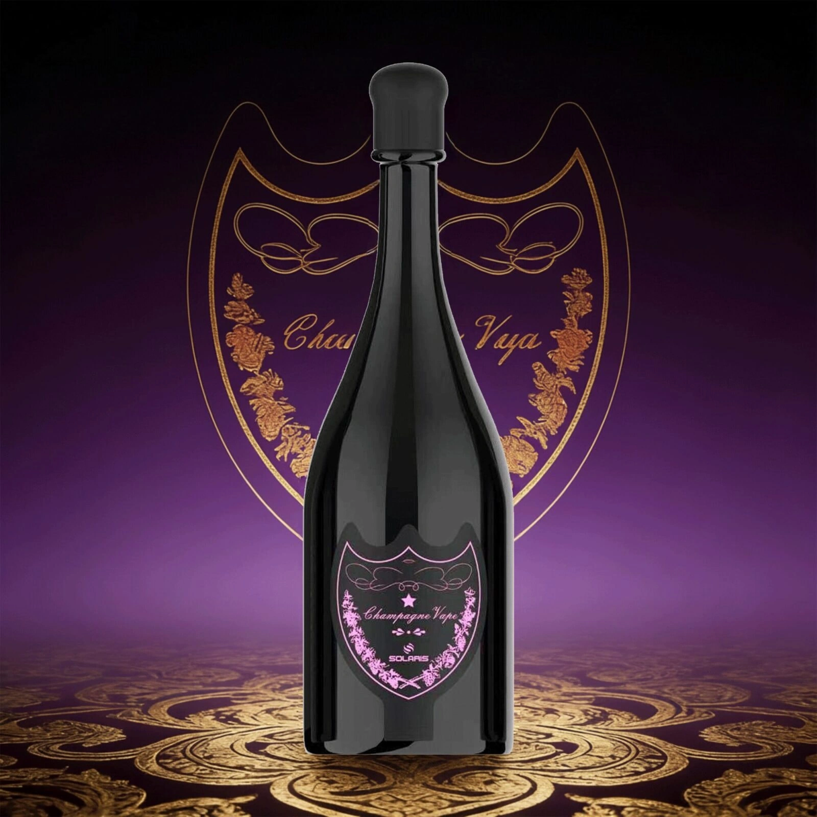 Solaris Champagne 30K 05 solaris champagne 30k puffs eu warehouse juicy peach vape flavor design with device artwork and matching product packaging.