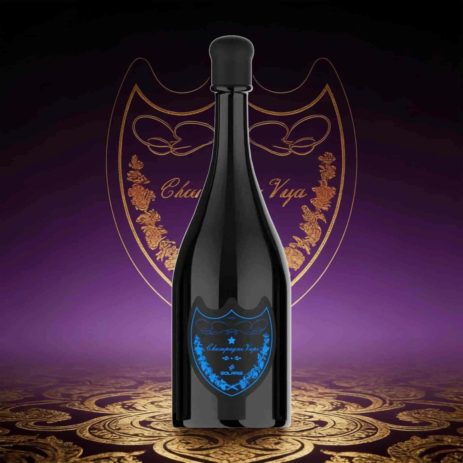 Solaris Champagne 30K 06 solaris champagne 30k puffs eu warehouse blueberry raspberry vape flavor design with device artwork and matching product packaging.