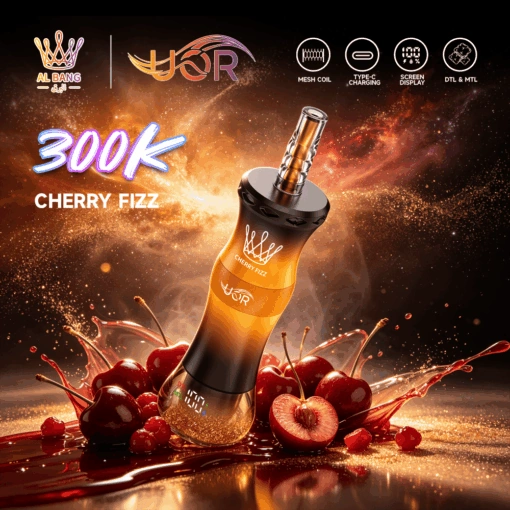 UOR Al Bang 300K MTL and DTL vape device with matching branded retail box