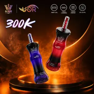 Vaporizador desechable UOR Al Bang 300K MTL y DTL con pantalla LCD inteligente y embalaje de venta al por menor de marca