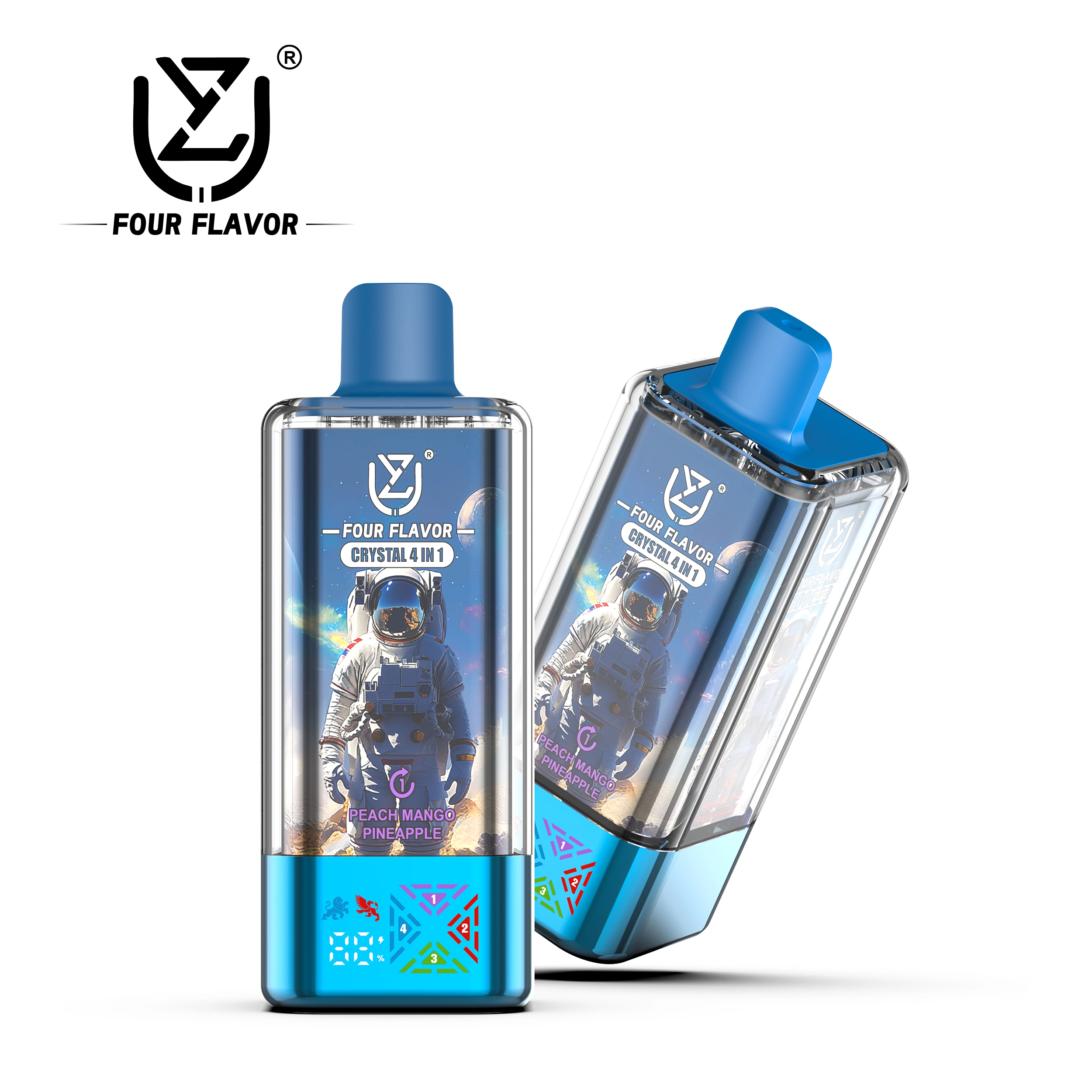 UZY Crystal 100K Puffs Disposable Vape, Peach Mango Pineapple, Blueberry Raspberry, Lemon Lime and Watermelon Bubblegum, in supplier gallery artwork.