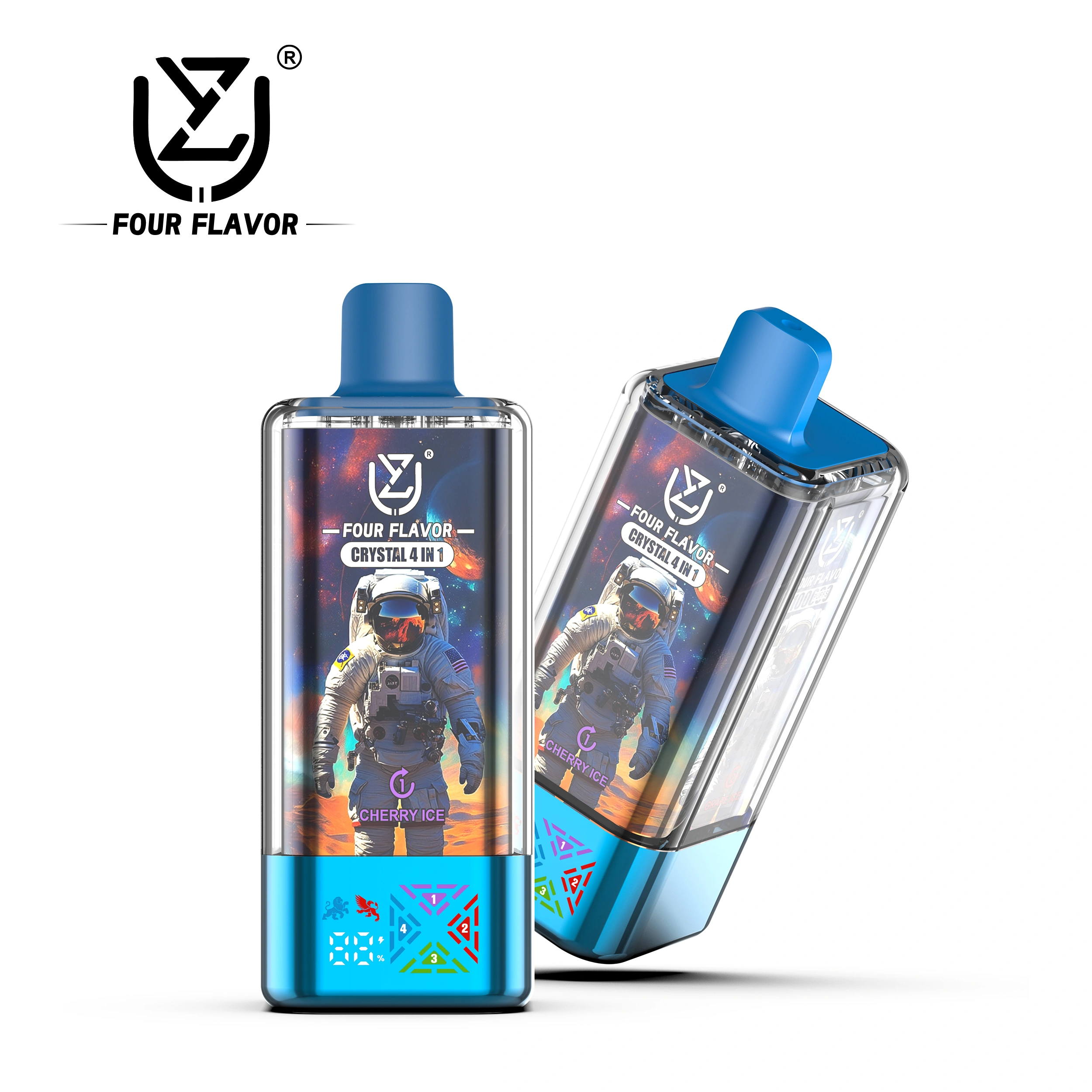 UZY Crystal 100K Puffs Disposable Vape, Cherry Ice, Grape Ice, Passion Fruit Mango and Love 66 combination, presented in the supplier gallery artwork.