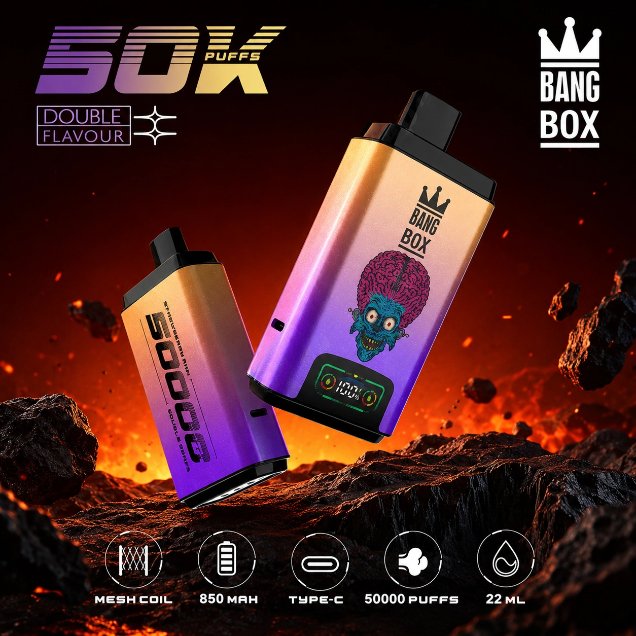 Bang Box 50K 2-in-1 Dual Flavor Pod – 50000 Puffs Smart Display Disposable Vape