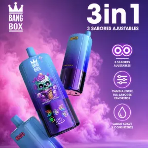 Vaporizador desechable Bang Box 80K 3 en 1 con pantalla inteligente, diseño de resistencia de malla y embalaje de venta al por menor con la marca