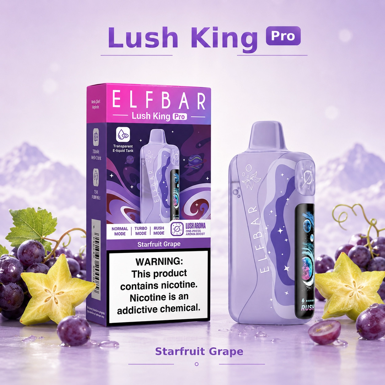 Elf Bar Lush King Pro 40K Disposable Vape – 40000 Puffs Smart Screen - 图片 6