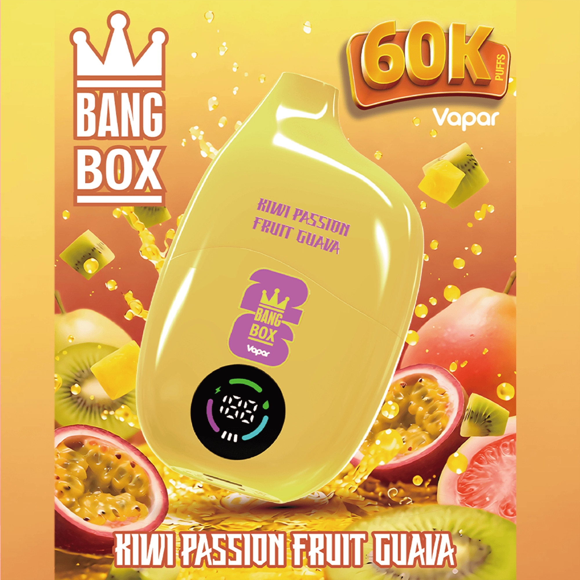 Bang Box 60K Puffs Disposable Vape retail presentation with colorful device artwork and clear model branding from the supplier gallery.