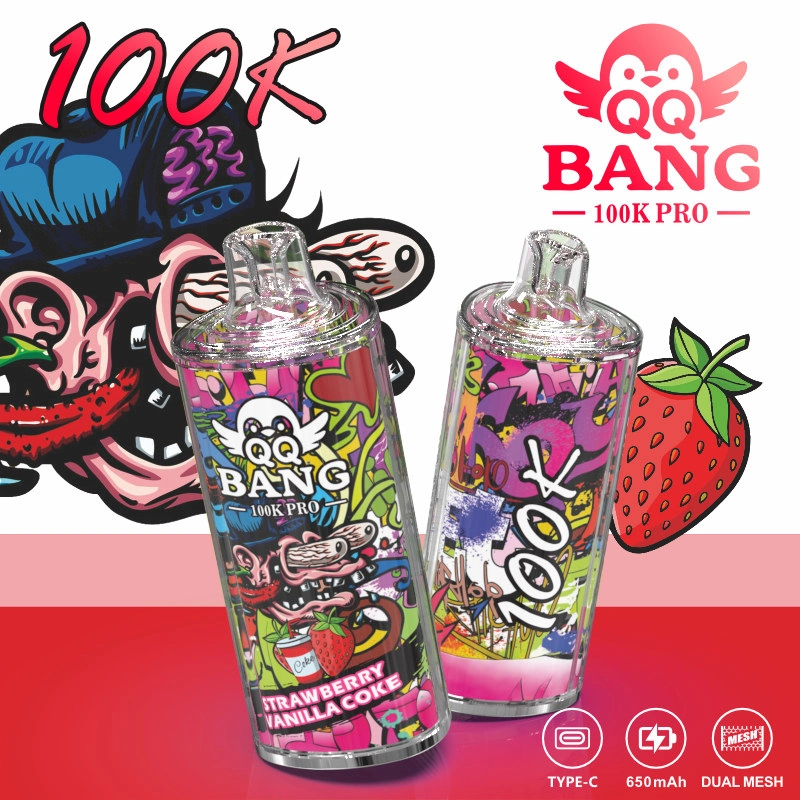 QQ Bang 100K Pro Puffs Disposable Vape close product view showing the branded device design and package details for online product listings.