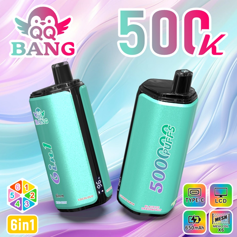 QQ Bang 500K Puffs Disposable Vape branded packaging presented with colorful artwork in the official supplier product gallery.