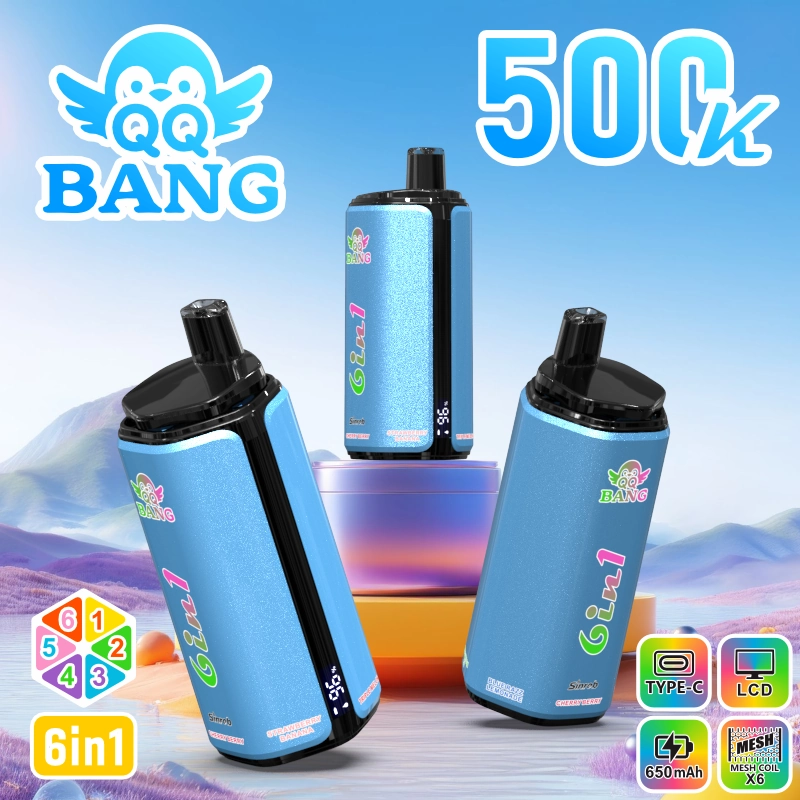 QQ Bang 500K Puffs Disposable Vape supplier-gallery artwork presenting the device packaging and model branding in a catalog-ready layout.
