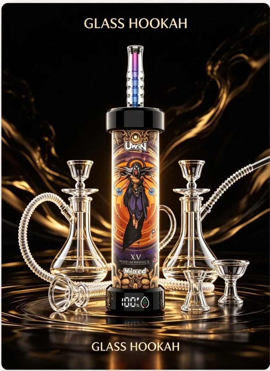 UWIN Shisha 100K Puffs Blue Razz flavor device with blue raspberry-inspired graphics and product branding