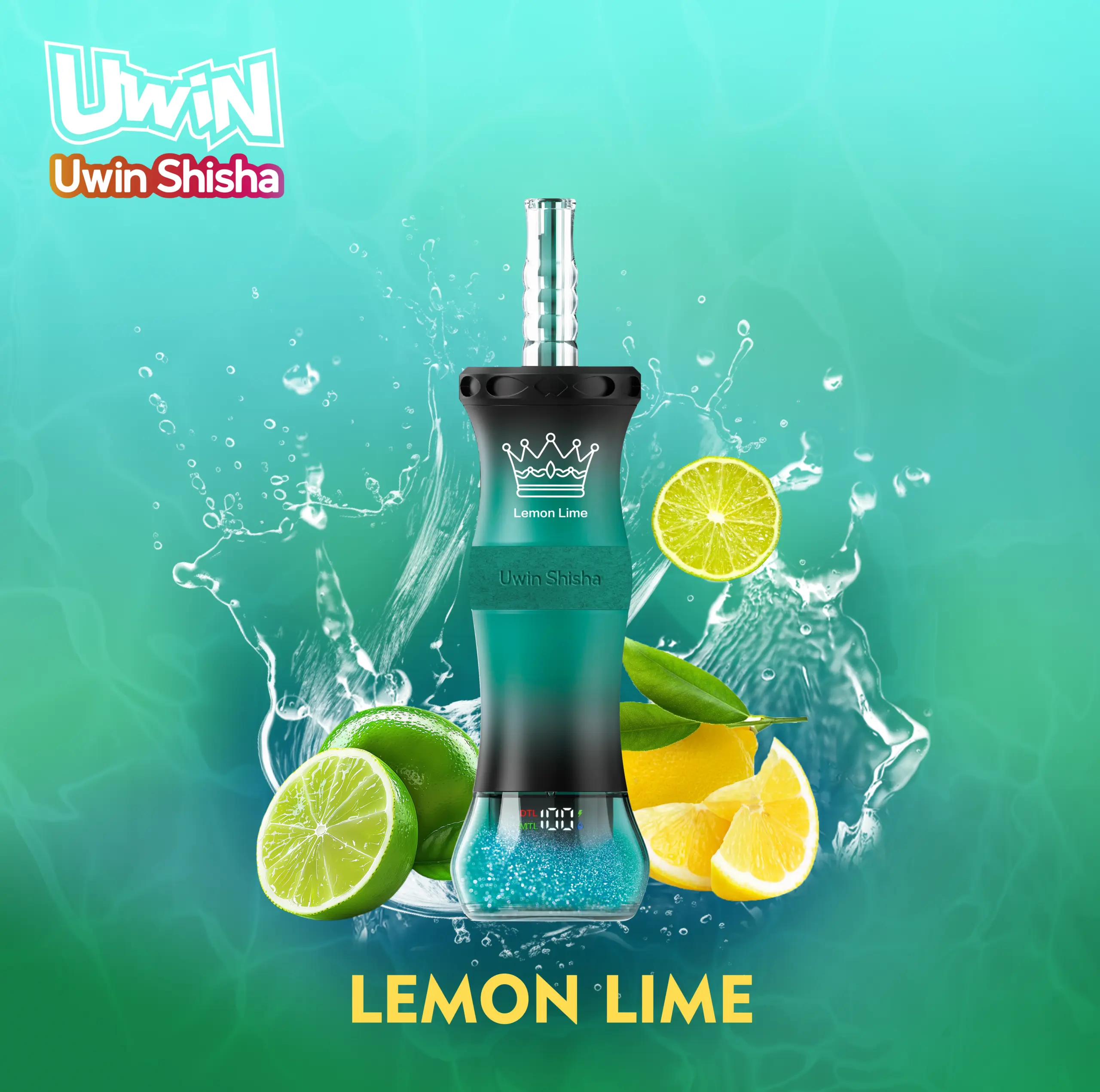UWIN Shisha 300K Puffs Disposable Vape colorful product artwork presenting multiple branded package views for an online vape catalog.