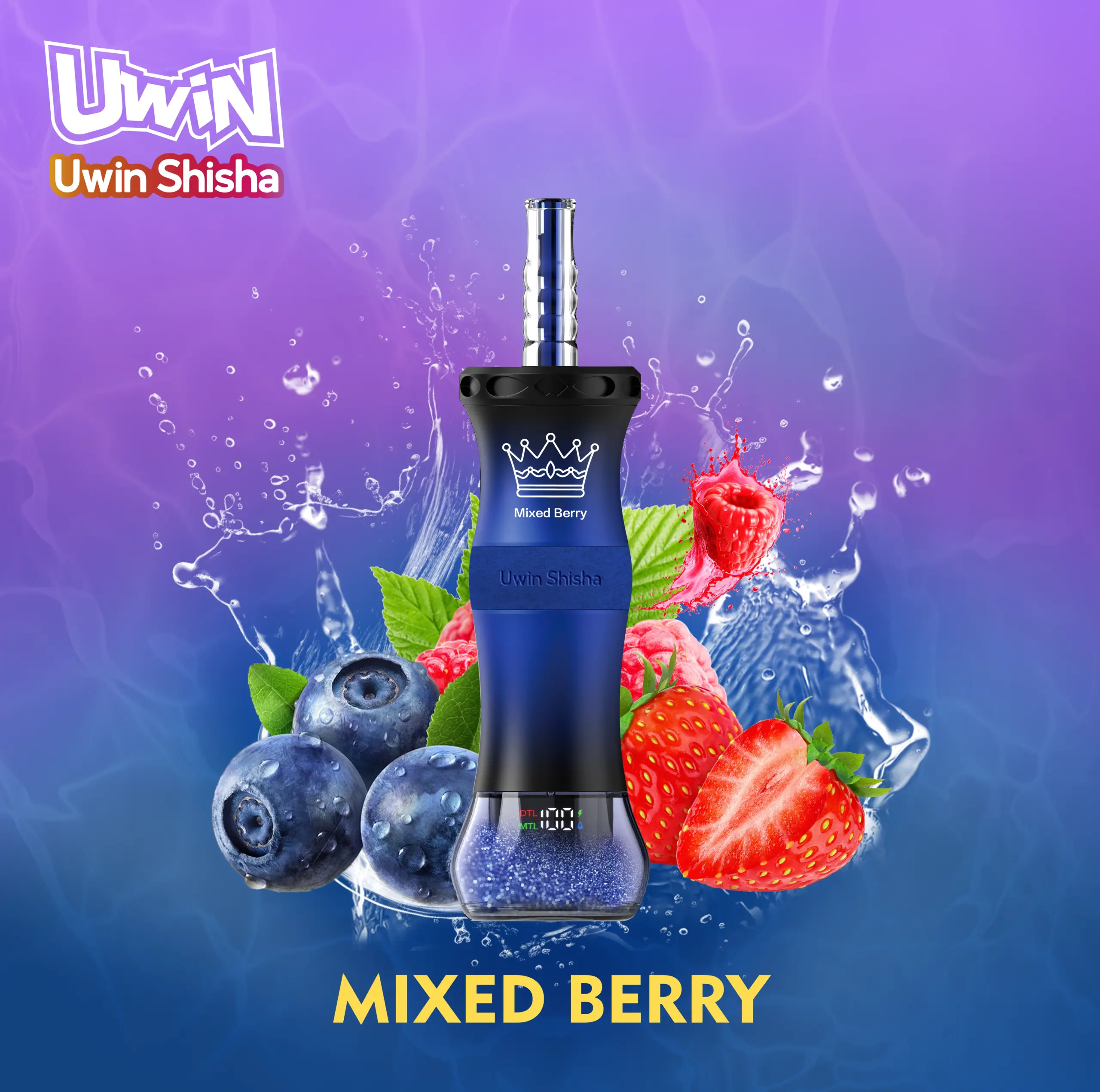 UWIN Shisha 300K Puffs Disposable Vape branded device display arranged with package artwork for a high-puff vape product listing.